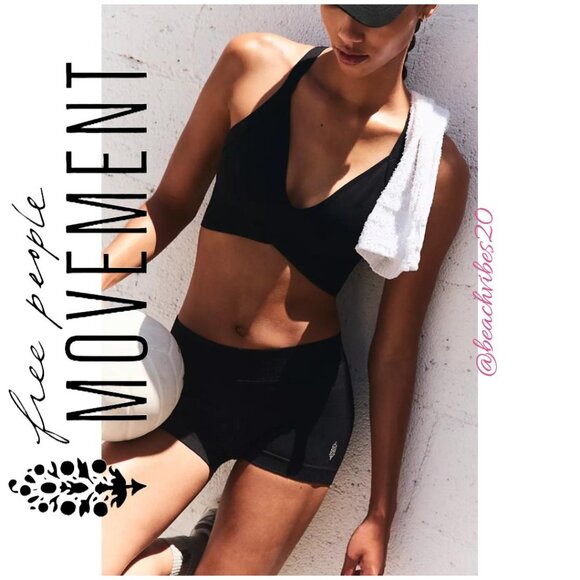 FP MOVEMENT BY FREE PEOPLE Good Karma Super Plunge Bra Black M/L NWOT FP-316 - Picture 3 of 11